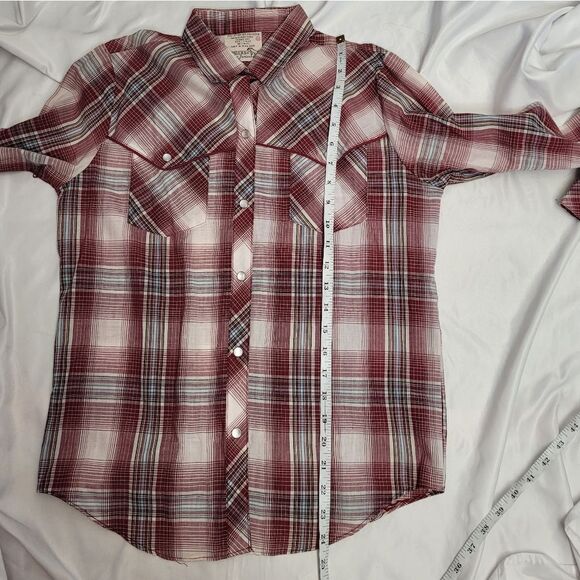 VINTAGE 70s western Sears pearl snap button long sleeve cowgirl top S - Picture 8 of 8